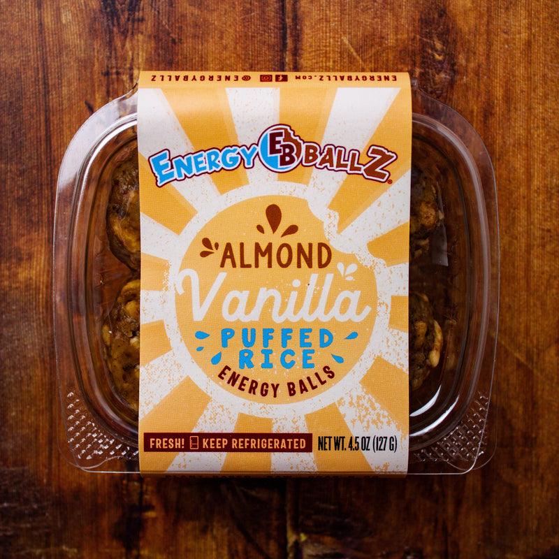 Almond & Vanilla Puffed Rice Energy Balls - 4 pack